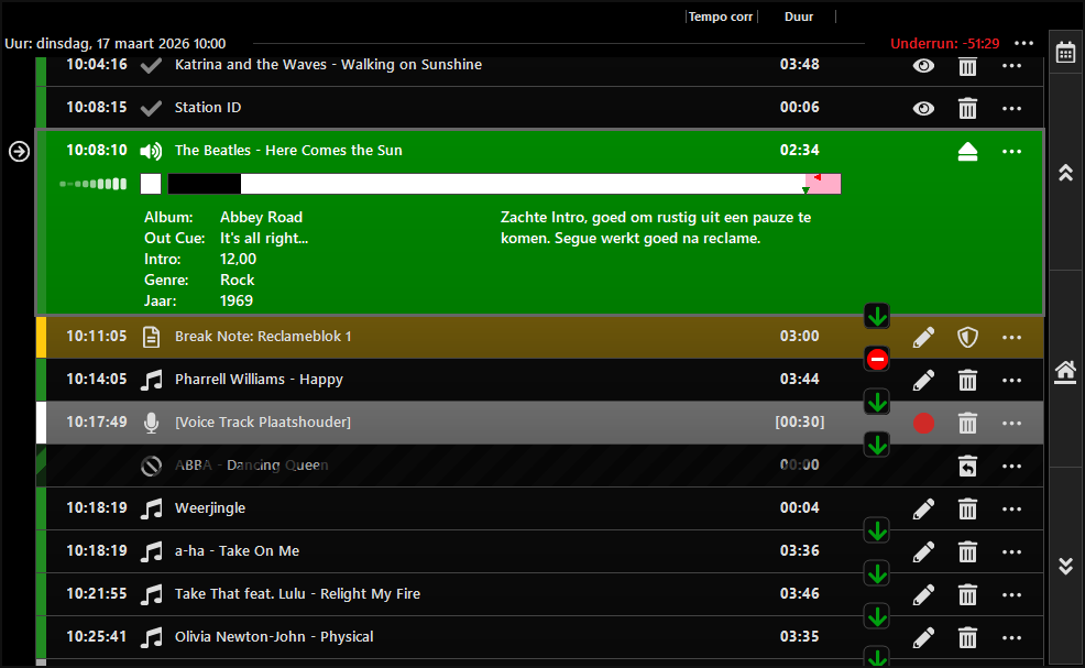 Playout Log
