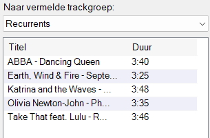 Naar trackgroep