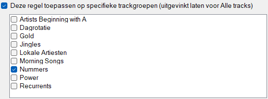 Specifieke trackgroepen