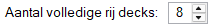 Aantal volledige rij decks