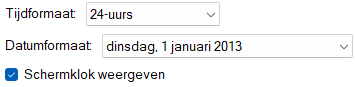 Tijd- en datumweergave