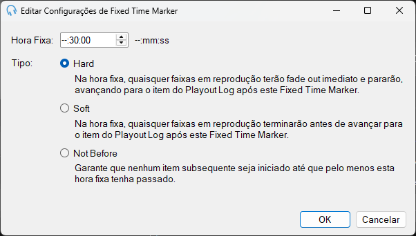 Janela Editar Configurações de Fixed Time Marker