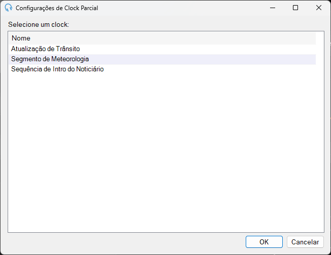 Janela Editar configurações de Clock parcial