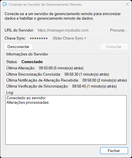 Janela Conectar ao Servidor de Gerenciamento Remoto