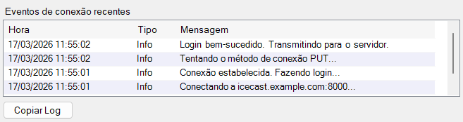 Eventos de Conexão Recentes