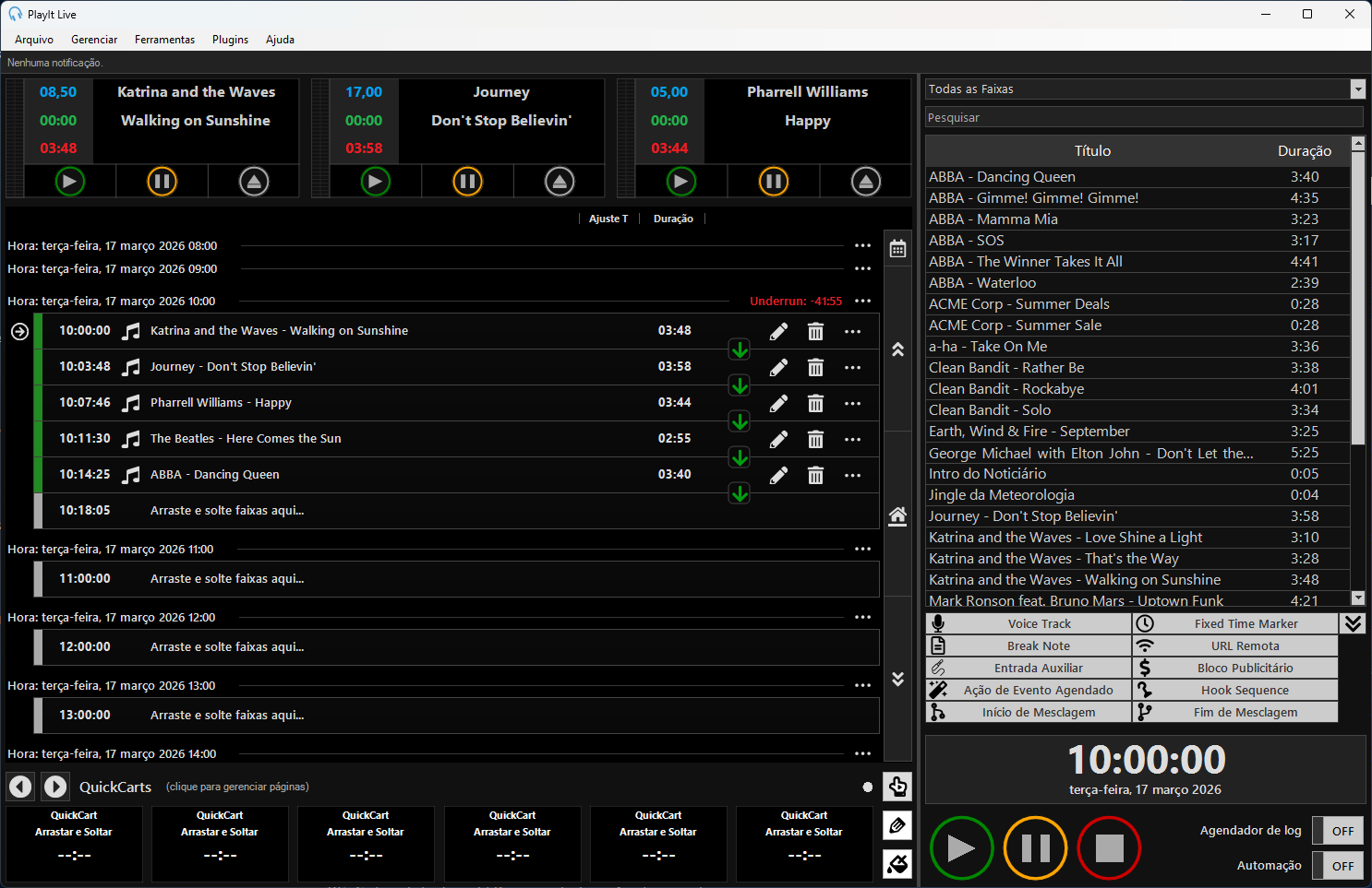 Janela principal do PlayIt Live no modo Live-Assist