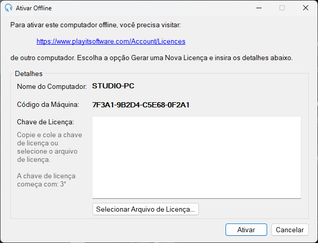 Janela Ativar Offline