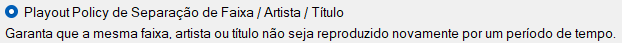 Playout Policy de Separação de Faixa / Artista / Título