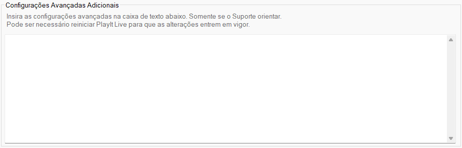 Configurações Avançadas Adicionais