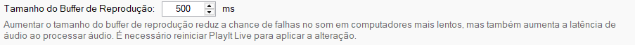 Tamanho do Buffer de Reprodução