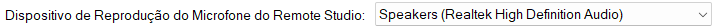 Dispositivo de Reprodução do Microfone do Remote Studio