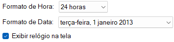 Exibição de Hora e Data