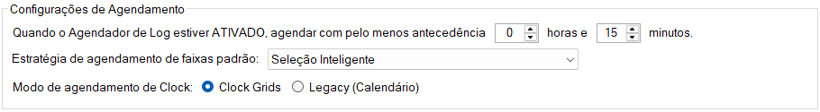 Configurações de Agendamento