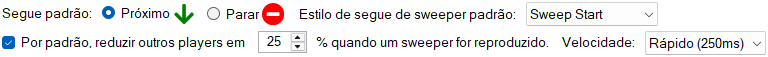 Segue do Sweeper e Configurações de Ducking