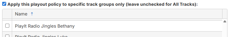 4. Specific track groups filter