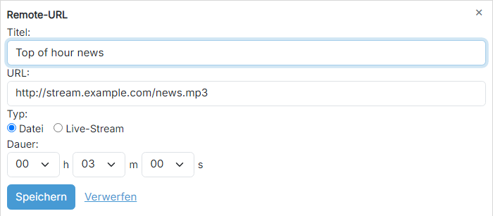 Remote-URL-Einstellungen