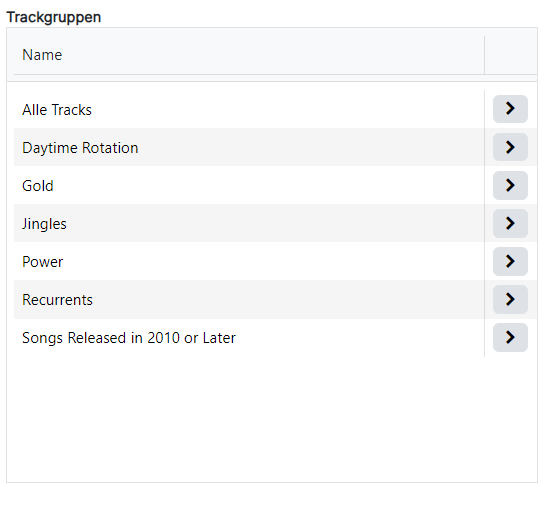 Trackgruppen-Liste