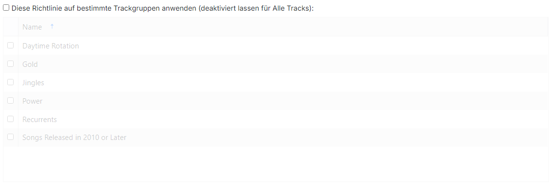 Filter für bestimmte Trackgruppen
