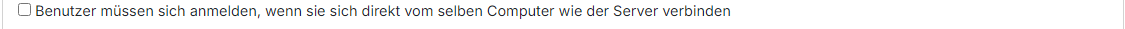 Lokale Anmeldung erforderlich