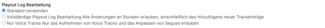 Playout Log Bearbeitung