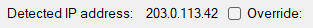 Detected IP address