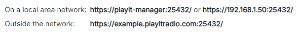 Server URL