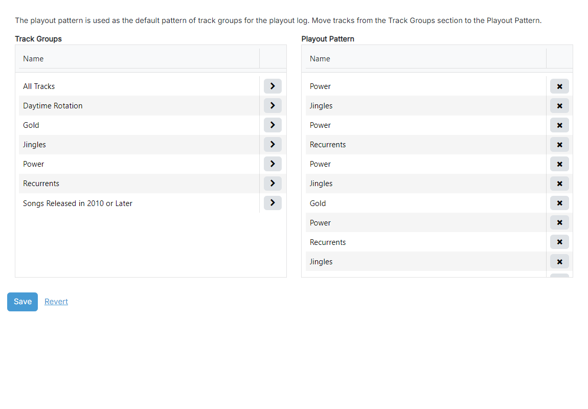 The Editing Playout Pattern page