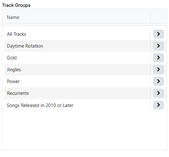 Track Group list