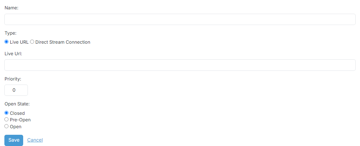 The Edit Priority Stream page