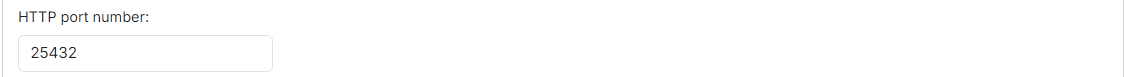 HTTP port number
