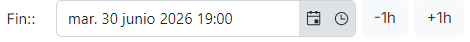 Fecha y hora de fin