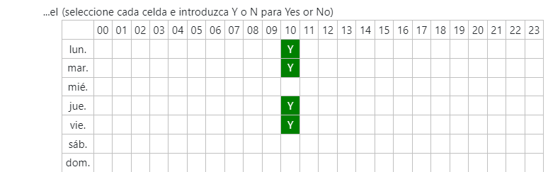 Opciones de repetición