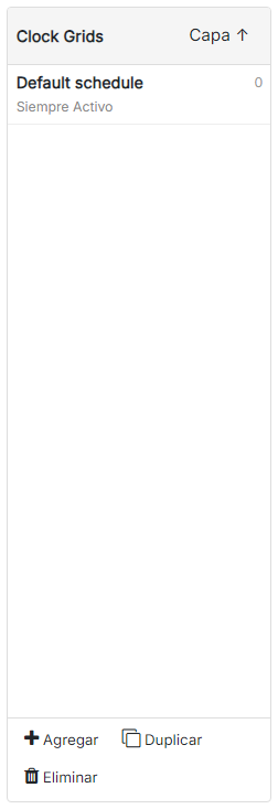 Lista de cuadrículas de clocks
