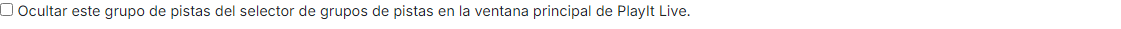 Ocultar este grupo de pistas