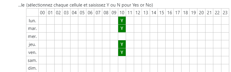 Options de répétition
