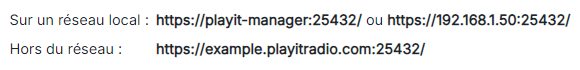 URL du Serveur