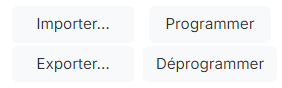 Planifier, Déplanifier, Importer et Exporter