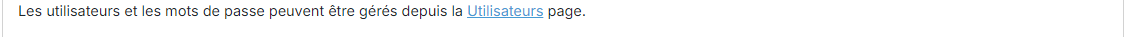 Lien vers la page Utilisateurs