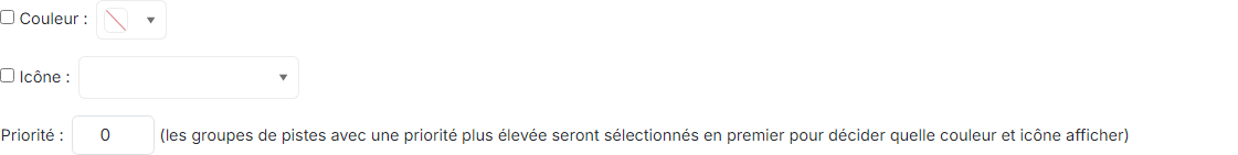 Couleur, icône et priorité