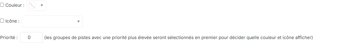 Couleur, icône et priorité