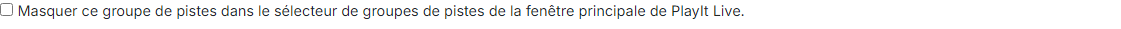 Masquer ce groupe de pistes