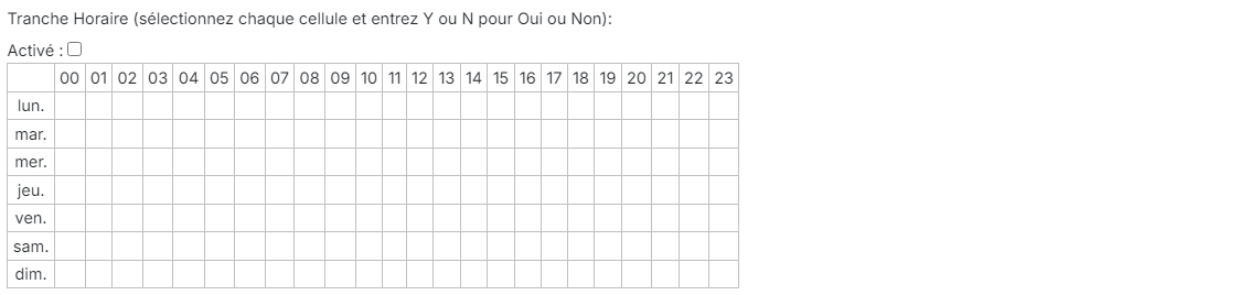 Tranche Horaire