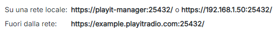 URL del Server