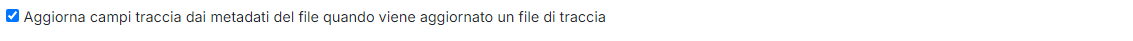 Aggiorna campi traccia