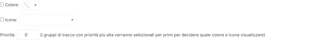 Colore, icona e priorità