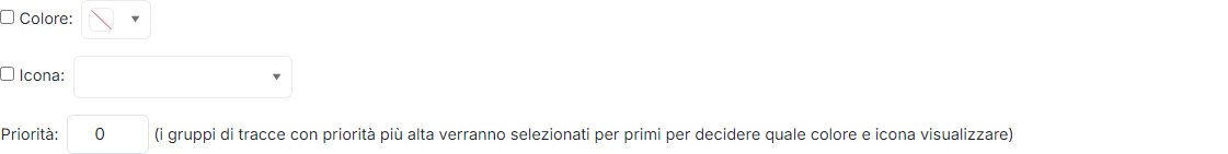 Colore, icona e priorità