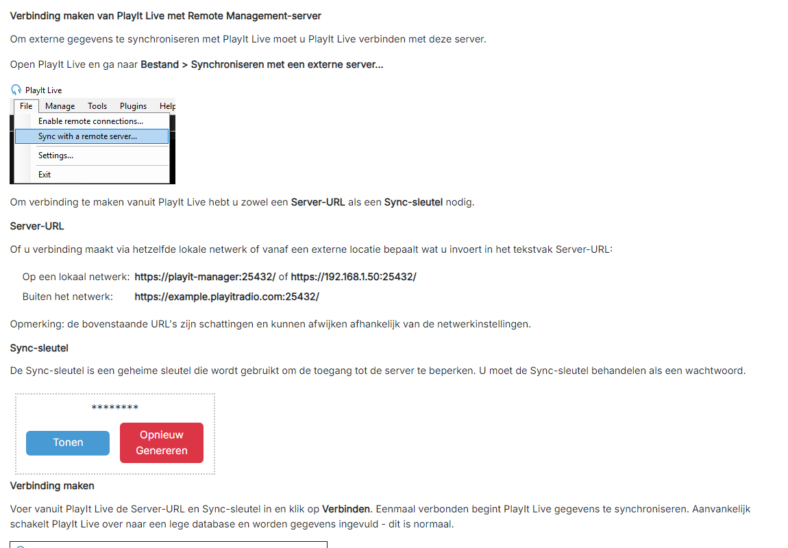 De pagina PlayIt Live verbinden