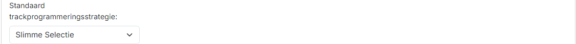 Standaard trackprogrammeringsstrategie