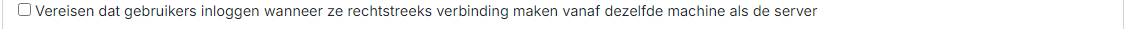 Inloggen lokaal vereisen