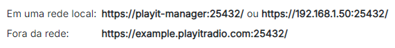 URL do Servidor